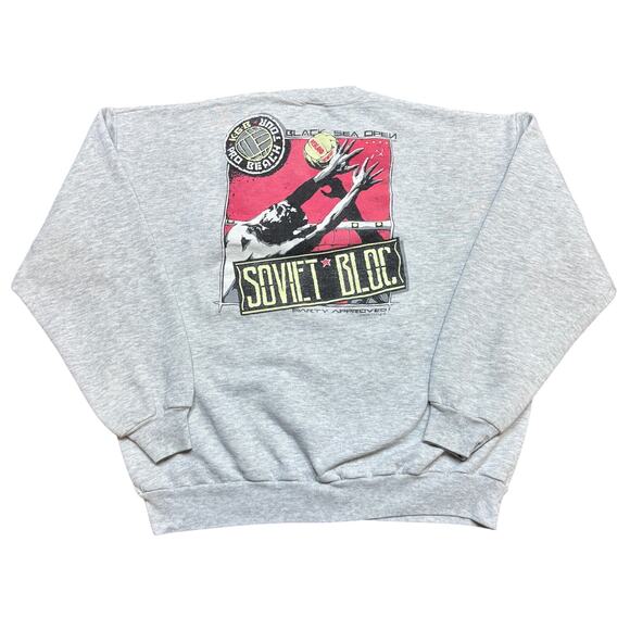 Rare Vintage 90s Soviet Bloc Volleyball KGB Pro Beach Tour Crew Sweatshirt XL